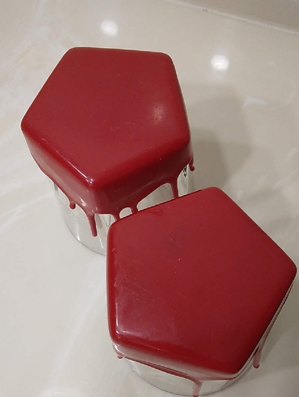 Maker's Mark Halloween Red Wax Rocks Lowball Glass Tumblers Hexagon Base - Picture 3 of 6